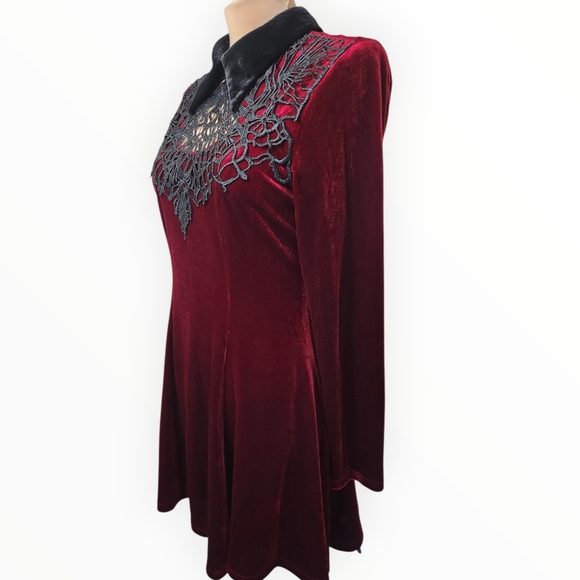DOLLS KILL x PUNK RAVE "Dramatica" Velvet Skater Dress - Size M - Picture 7 of 14